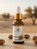 Reines Bio-Arganöl 30 ml von Sahara Organica mit Arganfrüchten