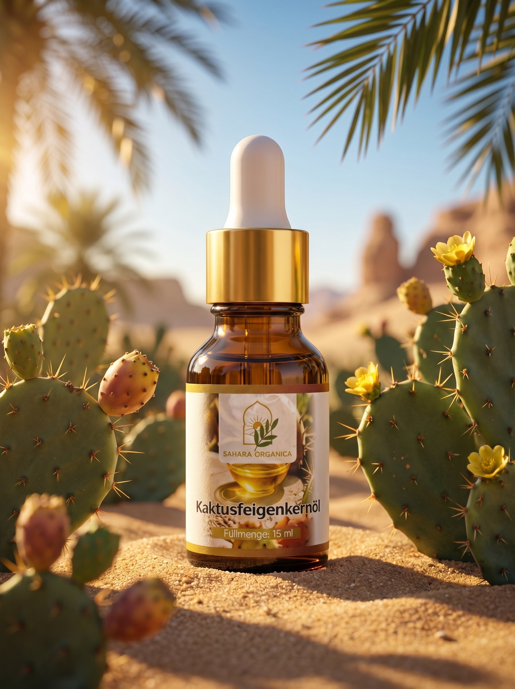 Bio Kaktusfeigenkernöl 15ml aus Marokko – kaltgepresst, selten & hochkonzentriert