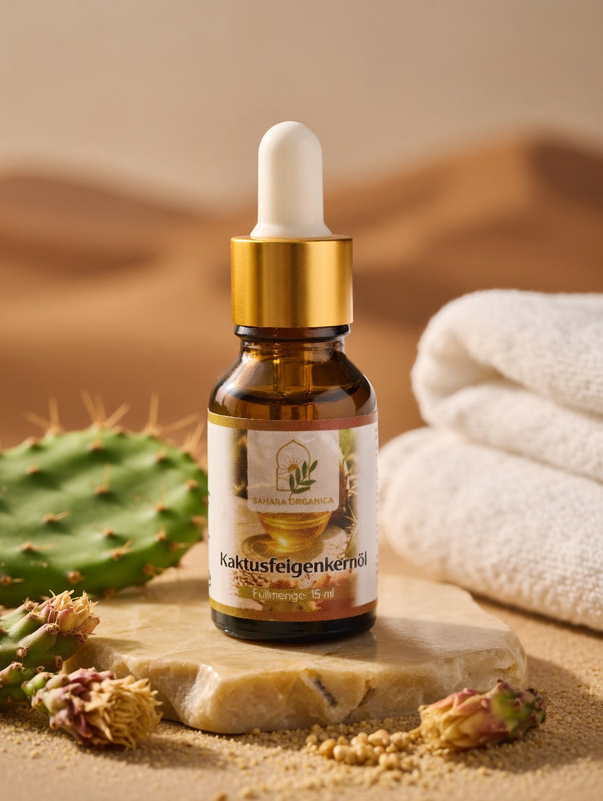Bio Kaktusfeigenkernöl 15ml aus Marokko – kaltgepresst, selten & hochkonzentriert